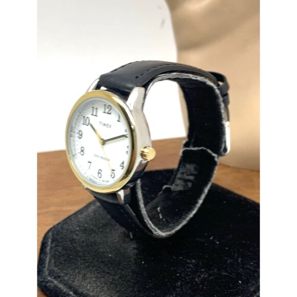 Timex Women's Watch TW2V94800 Quartz Indiglo White Dial Black Leather Strap 30mm - Picture 2 of 14